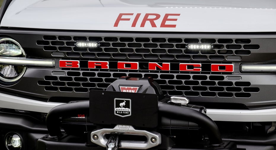 front of Bronco with winch