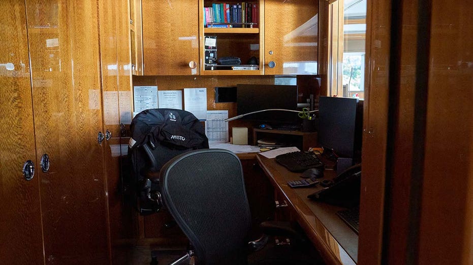 An office onboard the yacht Alfa Nero