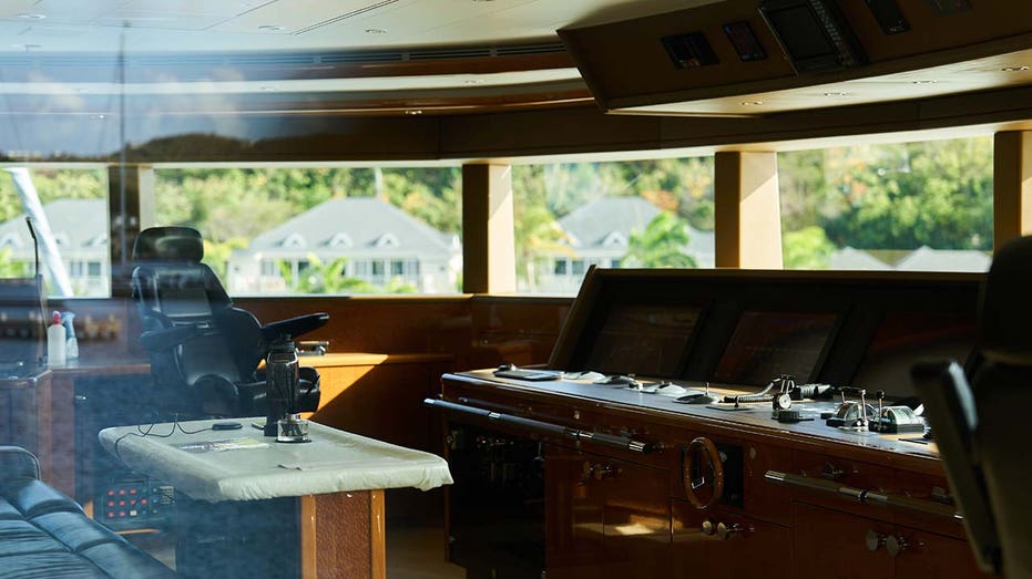 The bridge of the superyacht Alfa Nero