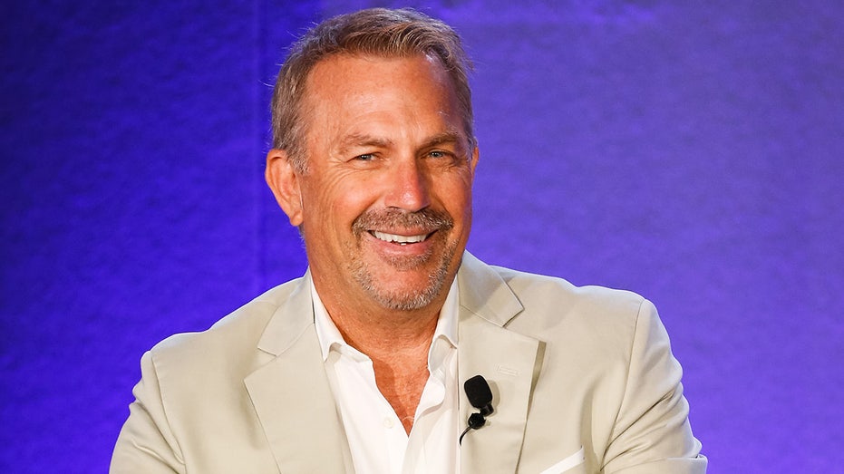 Kevin Costner speaking at a Yellowstone panel in 2018