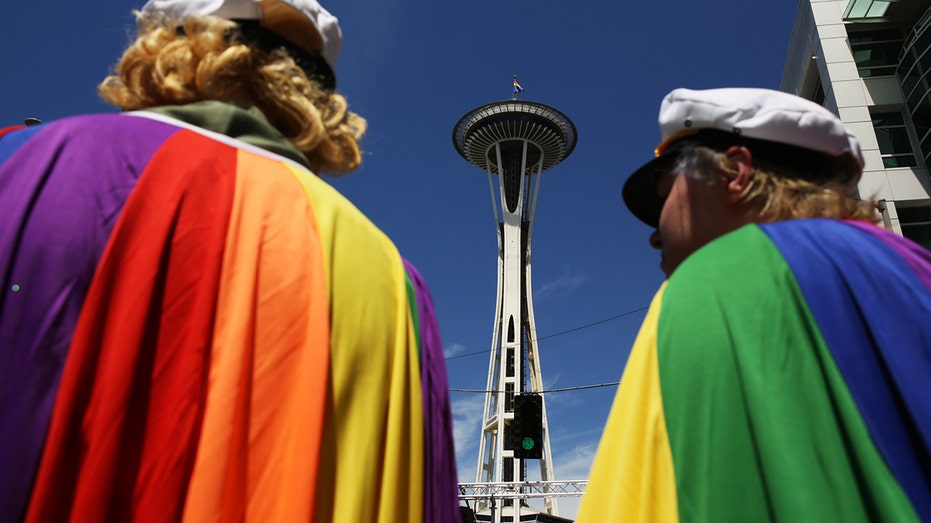 Seattle Pride Parade by Space Needle