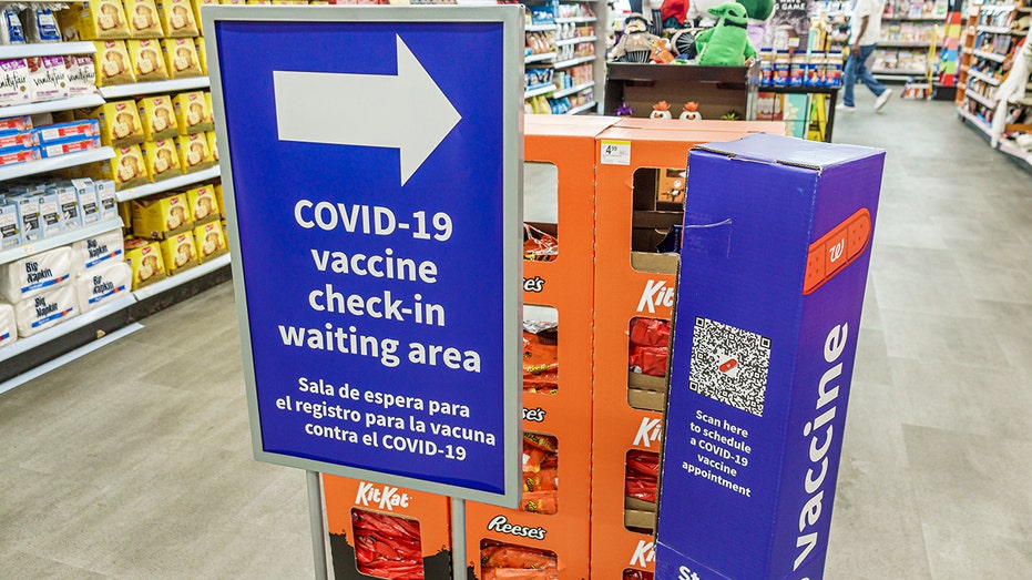 Walgreens COVID vaccination area