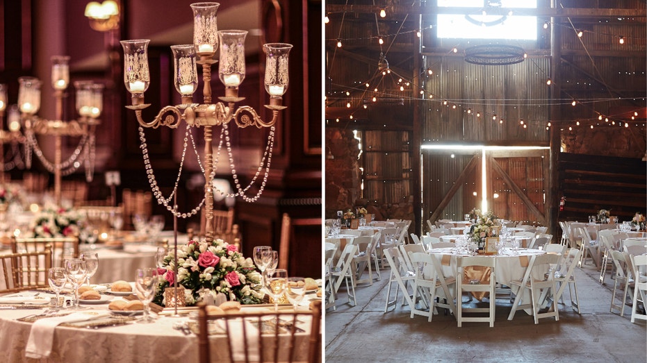 Left: Wedding banquet hall. Right: Wedding barn.