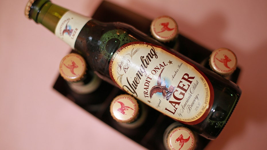 Yuengling beer bottle on top pack