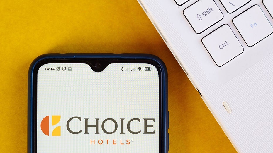 Choice Hotels logo on cell phone