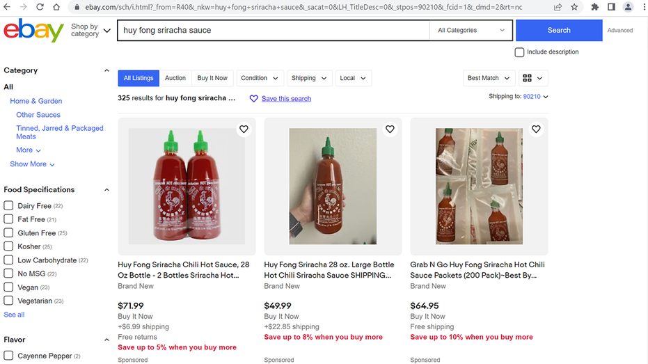 Sponsored Huy Fong Sriracha Hot Chili Sauce listings on eBay.