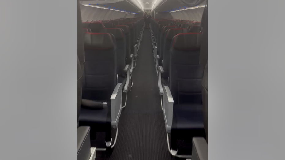 empty American Airlines flight