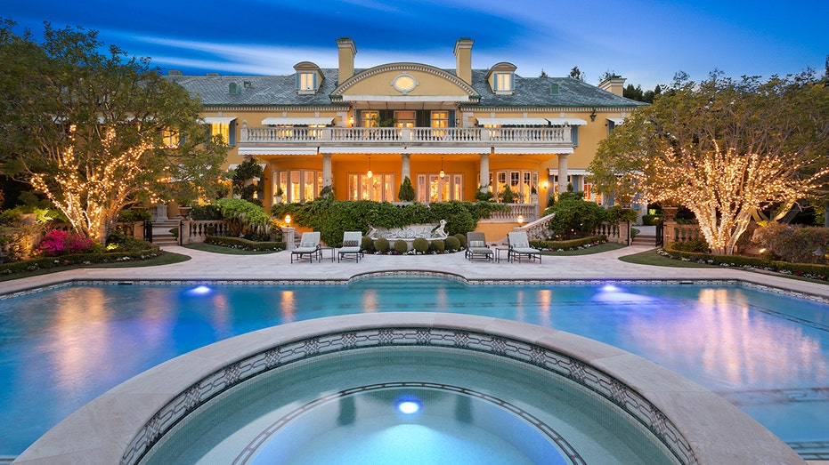 Rod Stewart's backyard features a massive pool