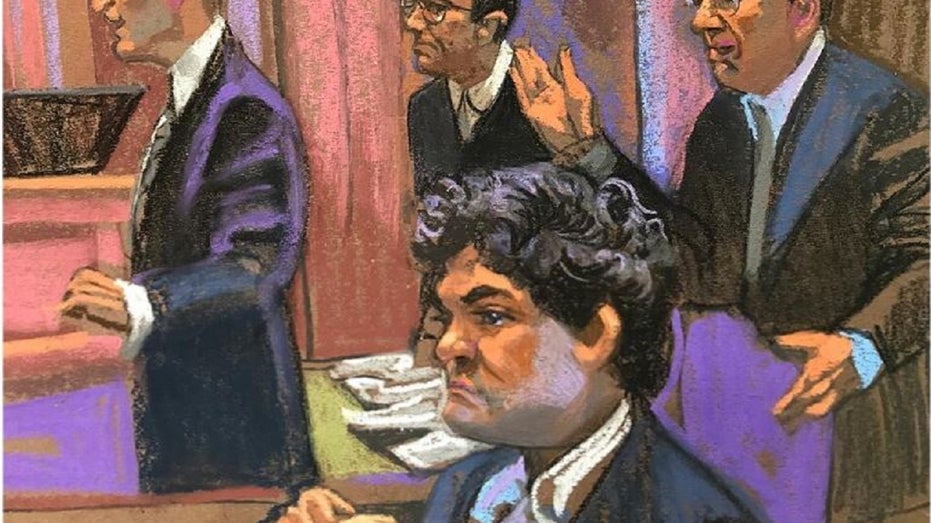 court sketch of Sam Bankman-Fried and attorneys