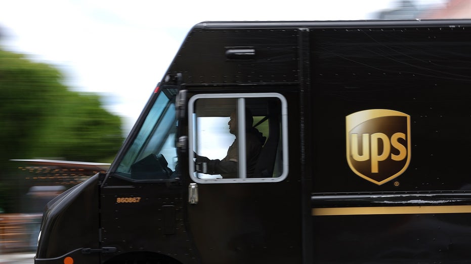 UPS driver in truck