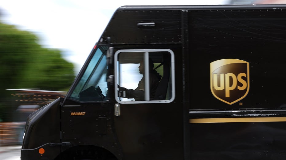 UPS driver in truck