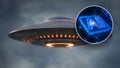 Artificial intelligence photo with UFO background