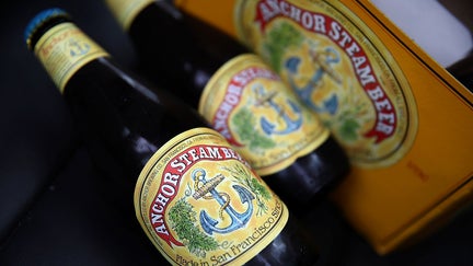SAN RAFAEL, CA - AUGUST 03:  Bottles of Anchor Steam beer are displayed on August 3, 2017 in San Rafael, California. San Francisco based Anchor Brewing announced plans to sell to Japan's Sapporo Holdings Ltd for an undisclosed amount. Anchor Steam has brewed in San Francisco for 121 years. 
