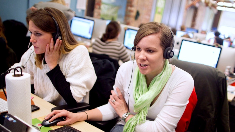 Women working in customer service