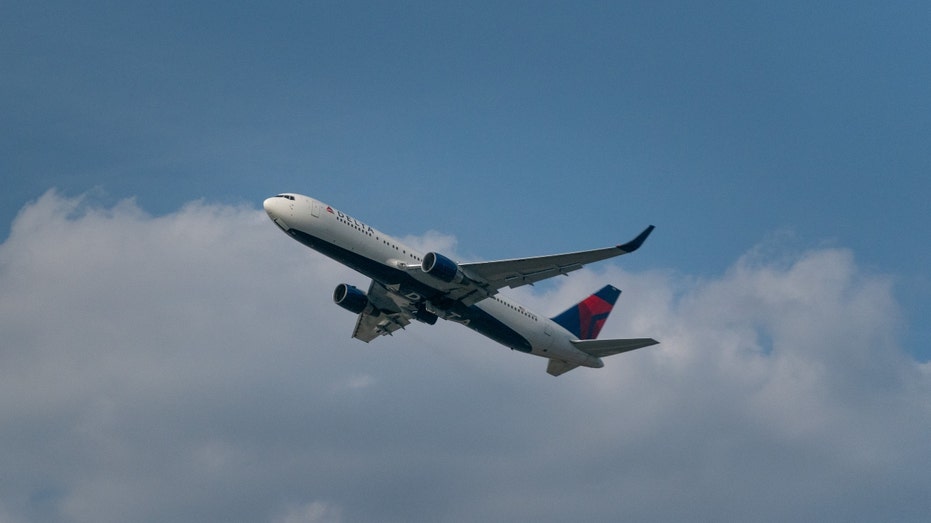 A Delta Air Lines Inc. plane departs Hartsfield-Jackson Atlanta International Airport