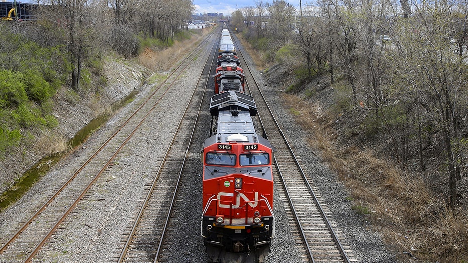 A Canadian National Railway locomotive
