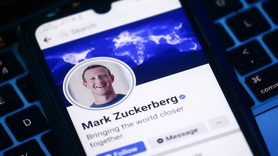 Mark Zuckerberg Facebook profile seen on iPhone screen