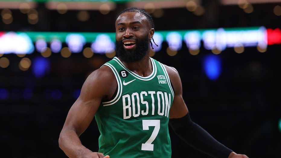 Jaylen Brown during a game against the Miami Heat