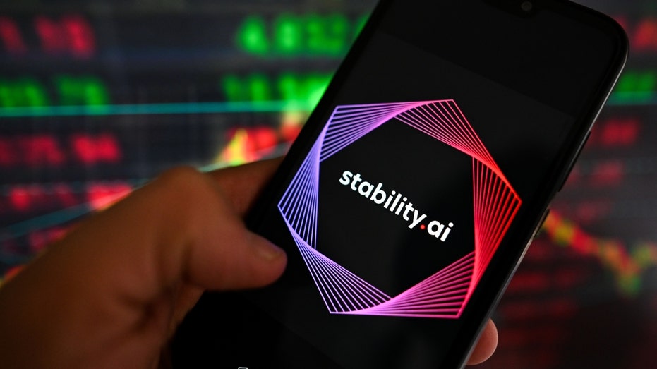 The Stability AI logo on a smartphone