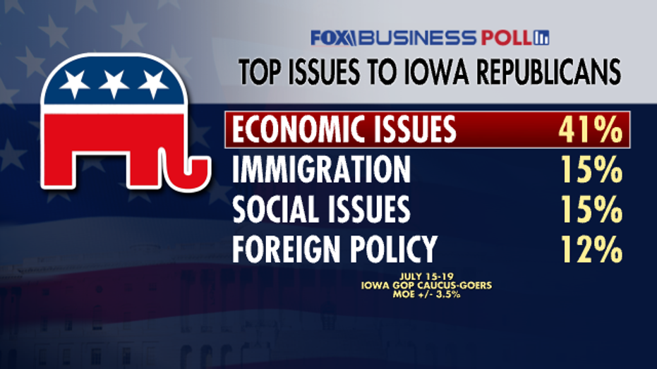 Top issues among Iowa Republicans.Top issues among Iowa Republicans.