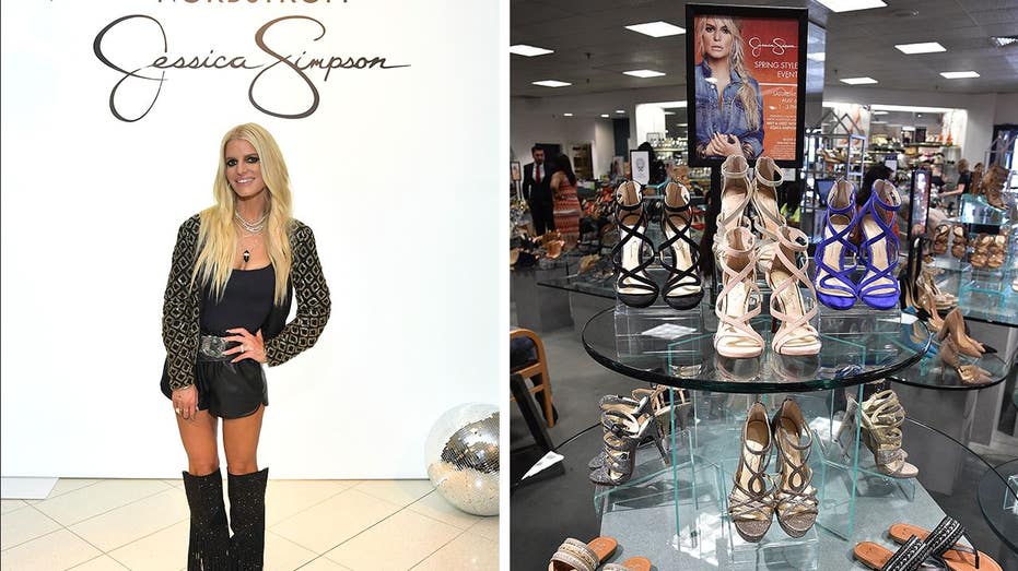 Jessica Simpson with shoes from her collection