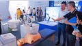 SHANGHAI, CHINA - JULY 6, 2023 - Visitors visit the Smart Medical Services exhibition at the 2023 World Artificial Intelligence Conference in Shanghai, China, July 8, 2023. (Photo credit should read CFOTO/Future Publishing via Getty Images)