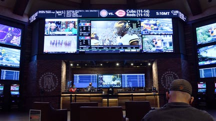 BLACK HAWK, CO - APRIL 30 : Photo taken Barstool Sportsbook at Ameristar Black Hawk in Black Hawk, Colorado on Friday, April 30, 2021. (Photo by Hyoung Chang/The Denver Post) "n