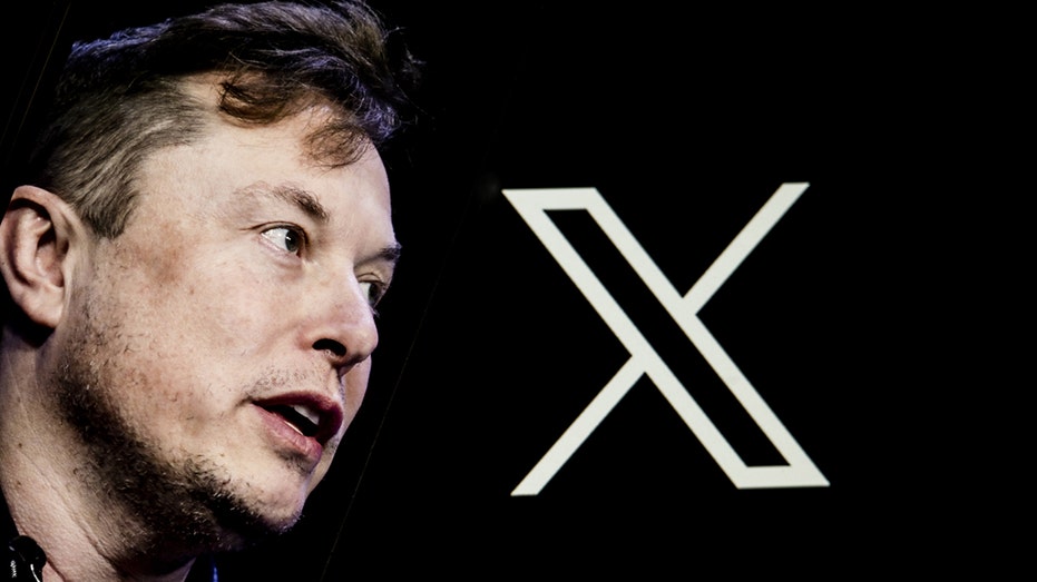 Elon Musk and X logo