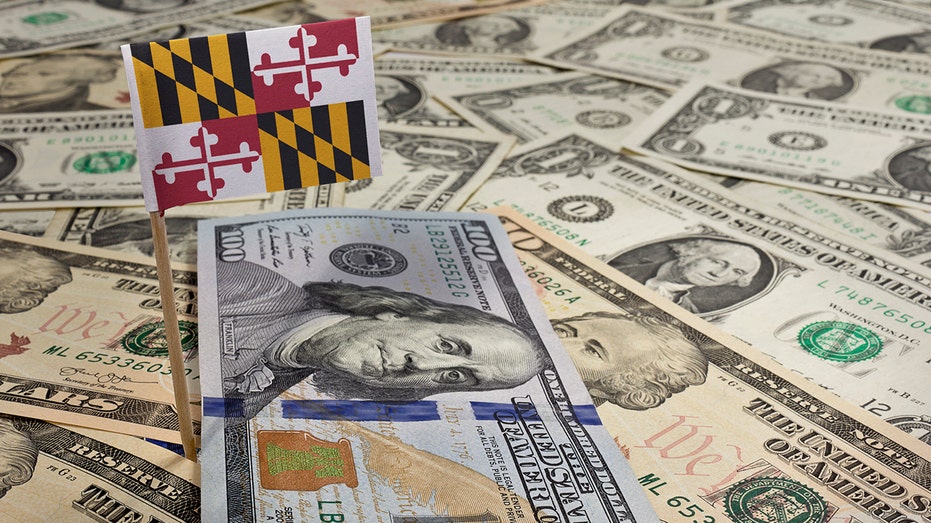 Maryland flag with money
