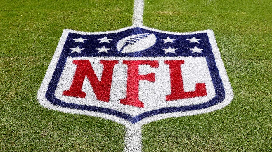 NFL logo is seen on the field