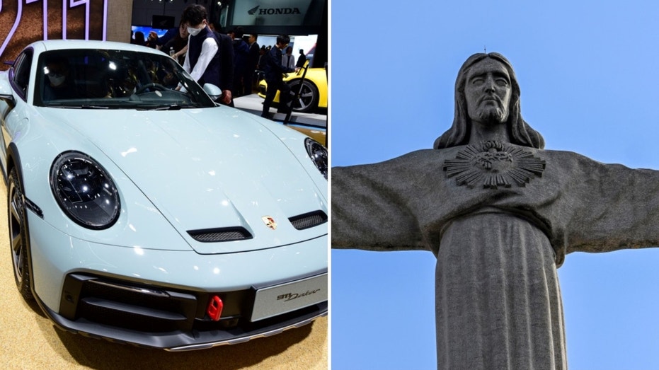 Porsche Lisbon Jesus Christ Statue