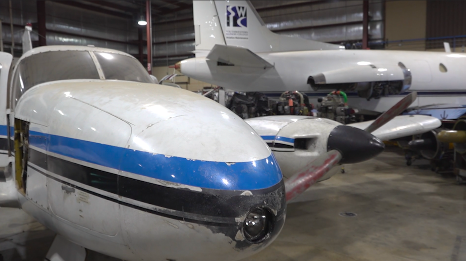 planes in a hangar