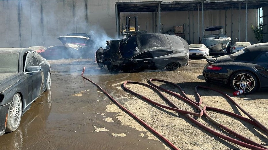Tesla catches fire