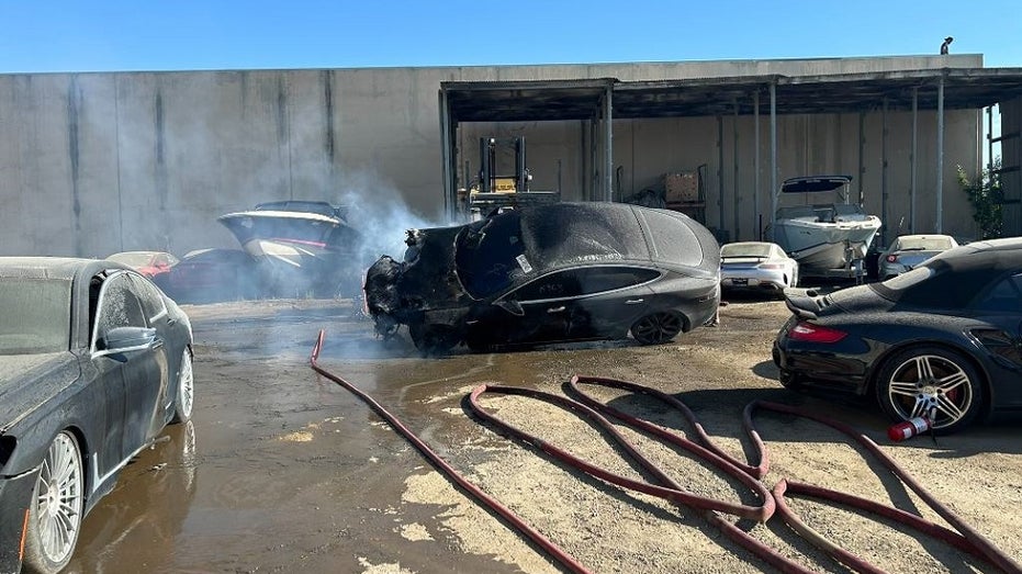 Tesla catches fire