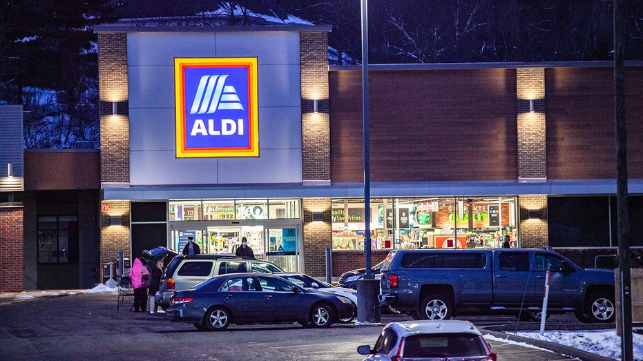 A photo of the outside of an Aldi store