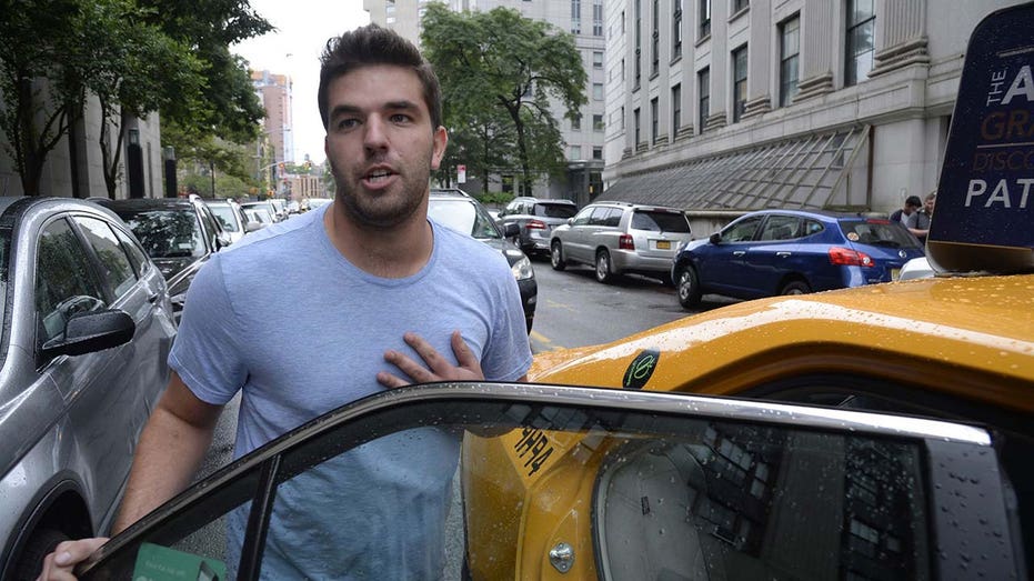 Billy McFarland outside a New York courtroom