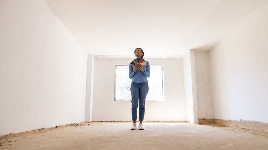 woman looking at room