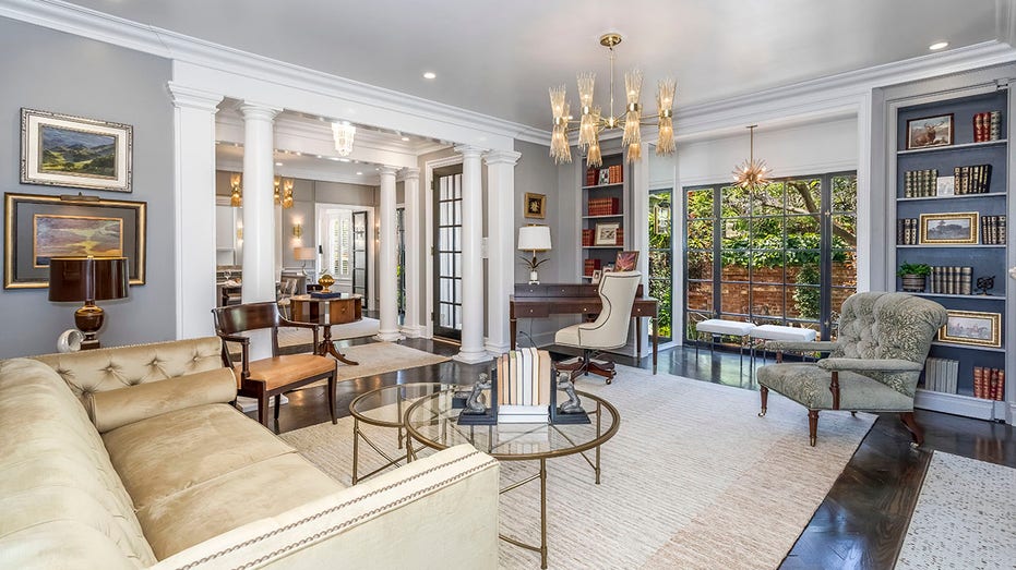 A seating area in Liberace's former West Hollywood home