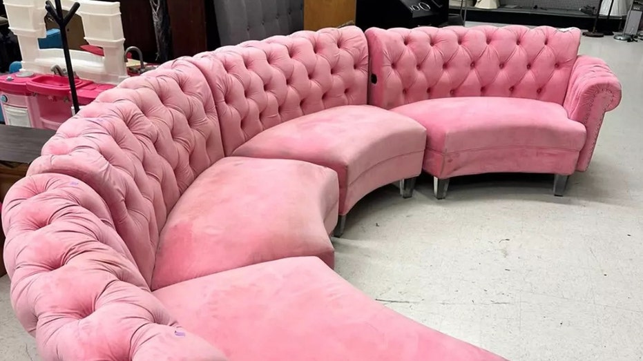 pink sofa Goodwill
