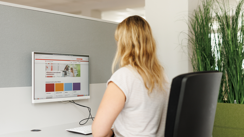 Woman at computer