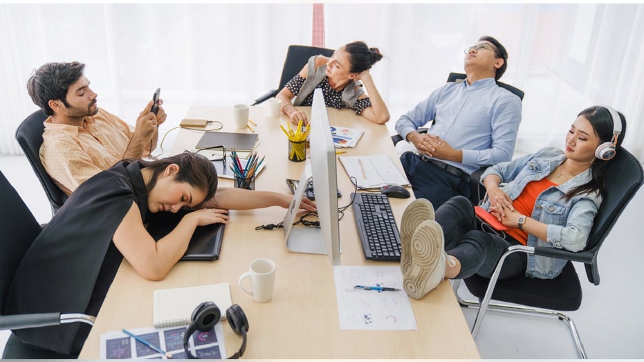 sleeping during a work meeting