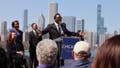CHICAGO, ILLINOIS - APRIL 12: Chicago Mayor-elect Brandon Johnson speaks to business and political leaders during an event to officially announce Chicago as the host city for the 2024 Democratic National Convention on April 12, 2023 in Chicago, Illinois. Chicago last hosted the convention in 1996. 