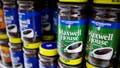Maxwell House instant coffee sits on display in a supermarket in New York, U.S., on Monday, Aug. 3, 2009