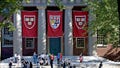 Harvard banners hang outside Memorial Church on the Harvard University campus in Cambridge, Massachusetts, on Friday, Sept. 4, 2009. - Fox News