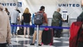 Travelers wait in line at the United Airlines bag drop at O'Hare International Airport ahead of the Labor Day holiday weekend in Chicago, Illinois, US, on Friday, Sept. 1, 2023. According to AAA booking data, flights, hotels, rental cars, and cruises shows that Labor Day weekend travel is up 4 percent domestically and up 44% internationally. Photographer: Taylor Glascock/Bloomberg via Getty Images - Fox News