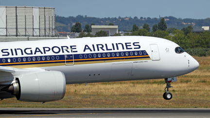 Fourth flight of the Singapore Airlines Airbus A350-941 at Toulouse Blagnac airport, in Toulouse, on 27th July 2023. 