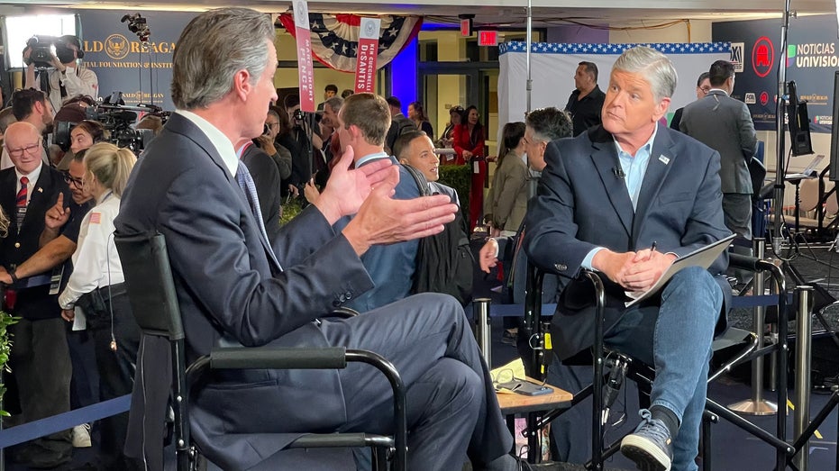 Gavin Newsom and Sean Hannity