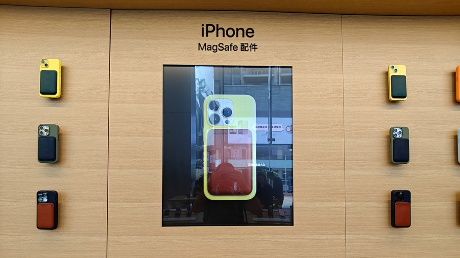 iPhone on display at Apple store in Shanghai