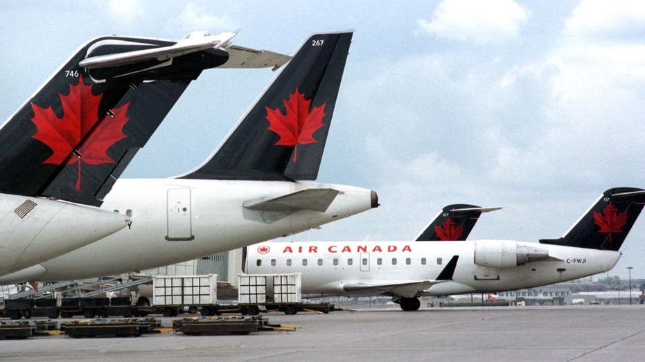 Grounded Air Canada planes