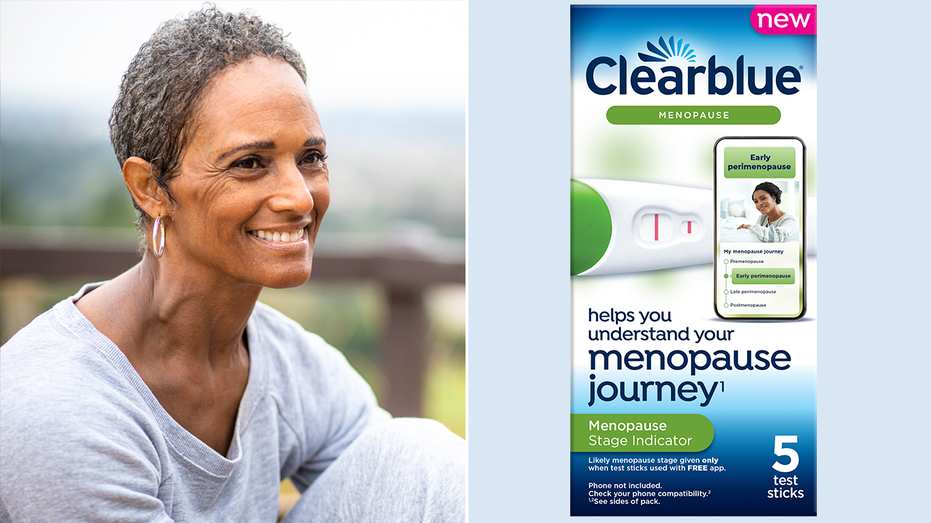 woman and clearablue menopause test